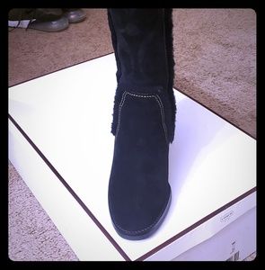 Coach suede signature knee high boots